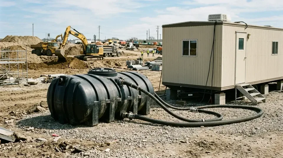 Black Holding Tank — Construction Site Black Holding Tank — Construction Site